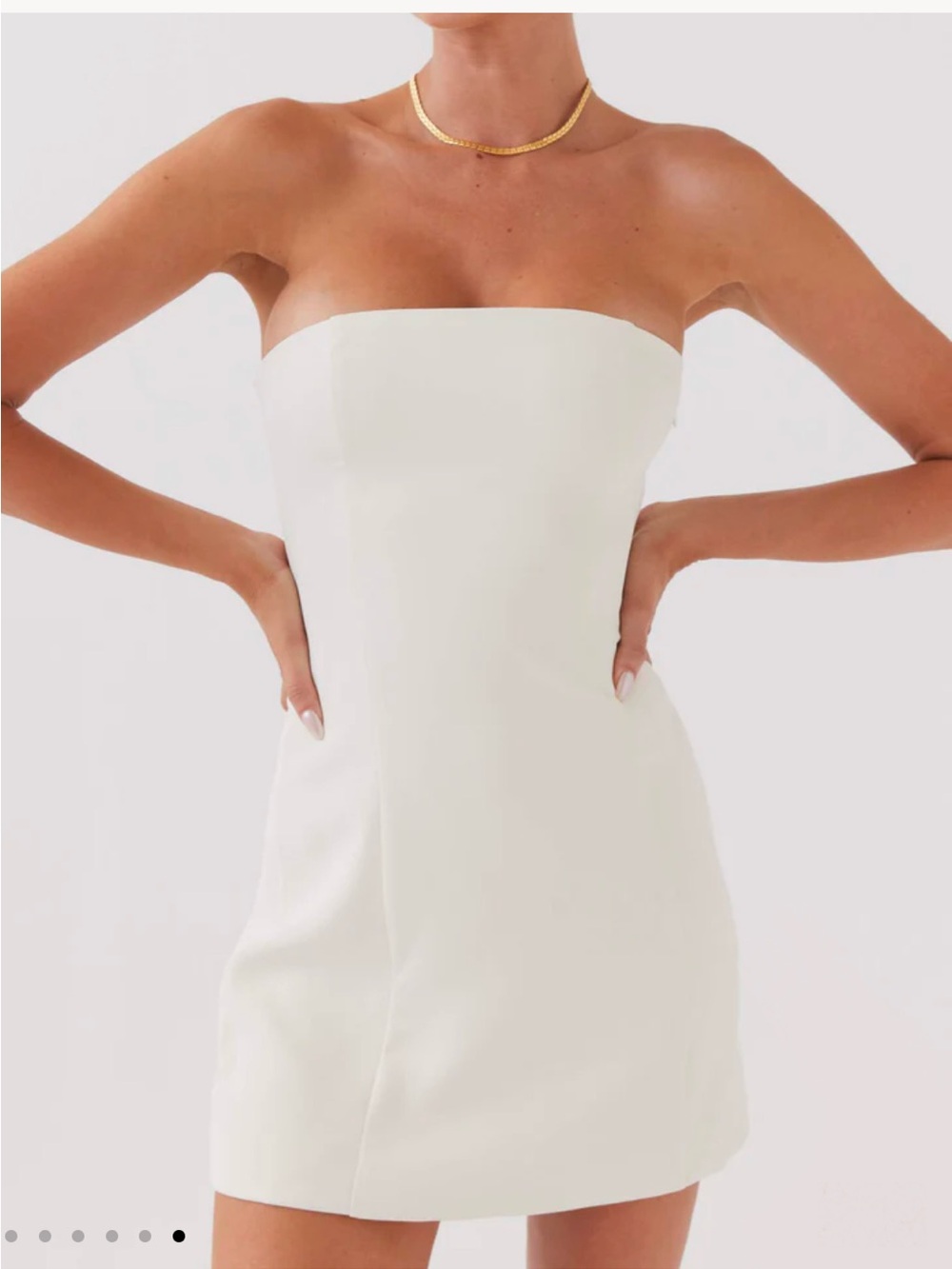 Peppermayo Strapless Mini Dress in Ivory